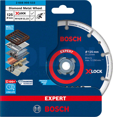 Алмазний відрізний круг Bosch для металу EXPERT Diamond Metal Wheel X-LOCK, 125 x 22,23 мм