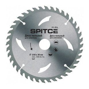 Диск пильний для алюмінію 210/30 54T Spitce | 22-954
