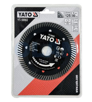 Диск алмазний турбо Yato 125x22.2x1.3 мм YT-59982