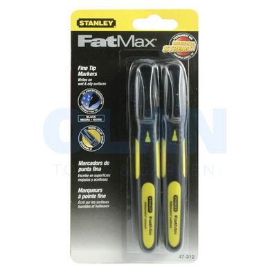 Набор маркеров FatMax® с заостренным наконечником и устойчивыми черными чернилами 2 шт. STANLEY