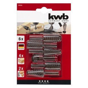 Набір бор-фрез дерево / кольоровий метал, 6 шт, KWB (495500)