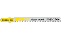 5 пилкових полотен для лобзиків «clean wood», 74/ 2,7 мм