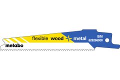 5 пилкових полотен для шабельних пилок «flexible wood + metal», 100 x 0,9 мм