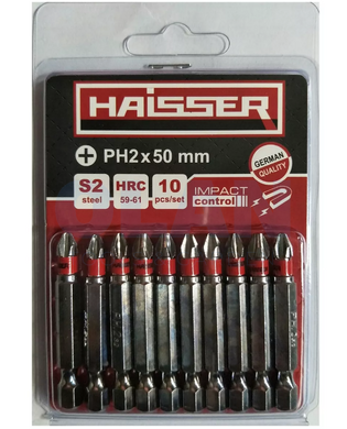 Набір біт Haisser PH2X50 мм 10шт