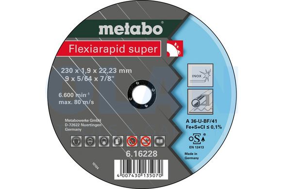 Flexiarapid super 230x1,9x22,23 Inox, TF 41