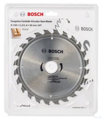 Диск пиляльний Bosch Eco WO 190x30-24T