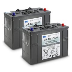 Battery kit Gel 2x 12V/105Ah, 24 V, 105 Ah, Простота обслуговування