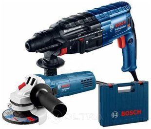 Перфоратор Bosch Professional GBH 240 + Угловая шлифмашина (болгарка) Bosch Professional GWS 750-115 + Кей