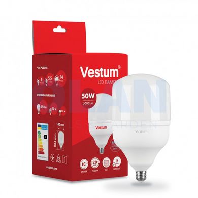 Лампа Led Vestum T140 50w 6500k 220v E27 1-VS-1604
