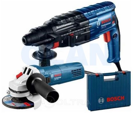 Перфоратор Bosch Professional GBH 240 + Кутова шліфмашина (болгарка) Bosch Professional GWS 750-115 + Кейс