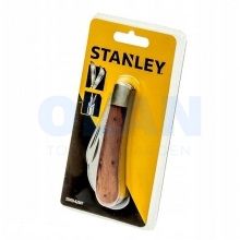 Нож для электрика складной с деревянной рукояткой и двумя лезвиями, длина лезвий 70 мм STANLEY