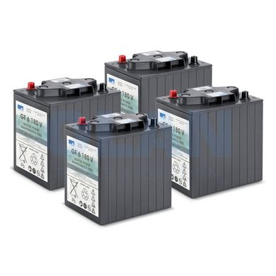 Battery kit Gel 4x 6V/180Ah, 24 V, 180 Ah, Простота обслуговування
