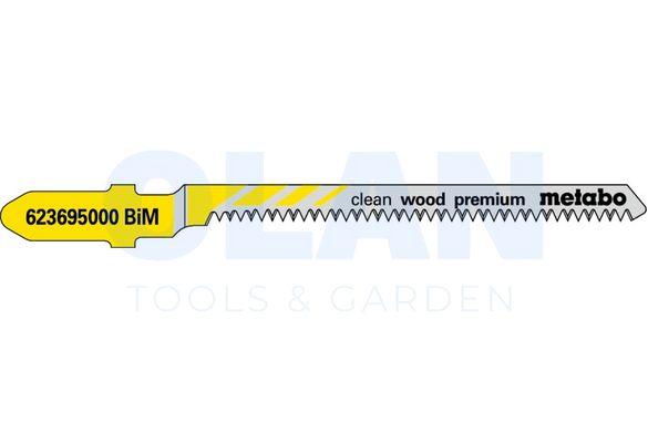 5 пилкових полотен для лобзиків «clean wood premium», 57/ 1,4 мм