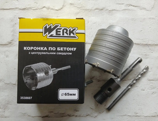 Коронка по бетону 65мм(SDS+) WERK 3538607
