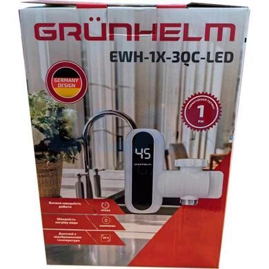 Електричний нагрівач проточної води Grunhelm EWH-1X-3QC-LED