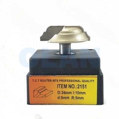 Фреза ГЛОБУС 2151 пазова фасонна d8 D34 h10 R5