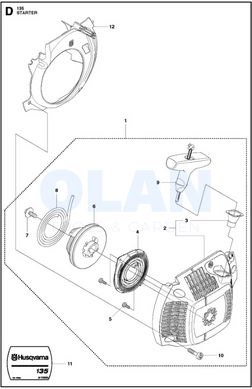 Стартер до бензопил Hu 135, 140, 435, 440.