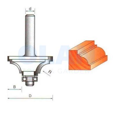 Фреза ГЛОБУС 2007 d8 D38 h16 R8 кромкова калювальна