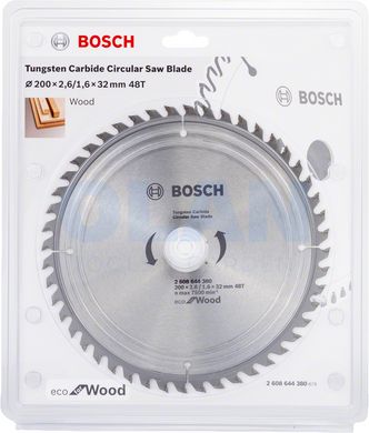 Диск пиляльний Bosch Eco WO 200x32-48T