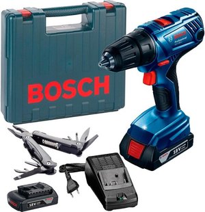 Аккумуляторная дрель-шуруповерт Bosch Professional GSR 180-Li + Swiss Peak Multitool